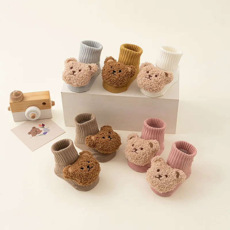Calcetines con osos para bebé – Algodón suave antideslizante - imagen 3