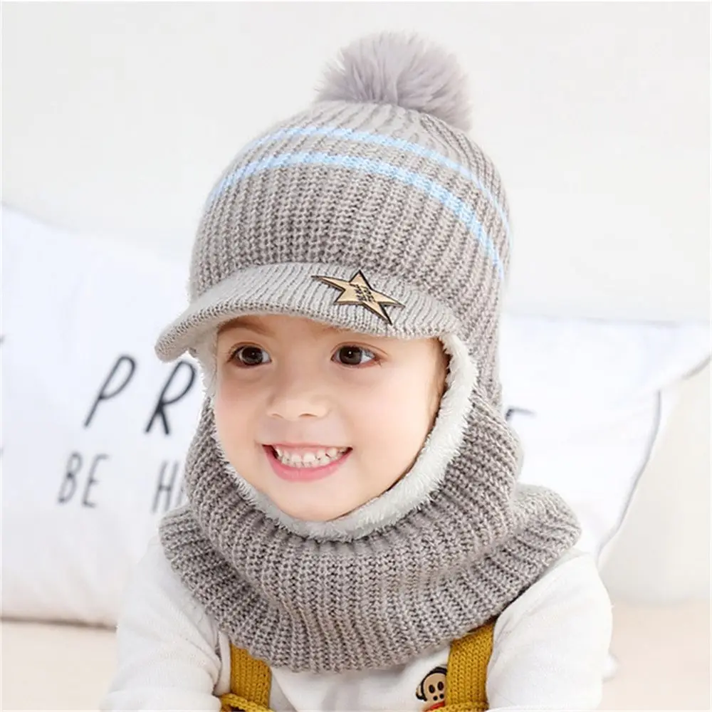 Gorro pasamontañas de lana con babero para niños – Invierno - imagen 2