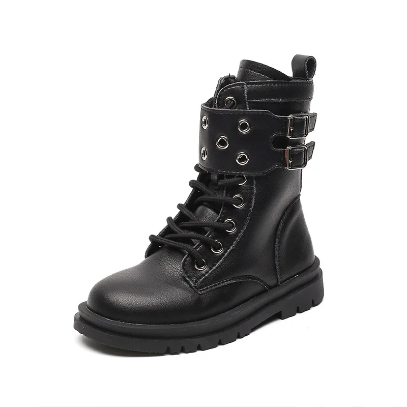 Botines anticchoque de cuero para niña – Estilo británico otoño - imagen 5