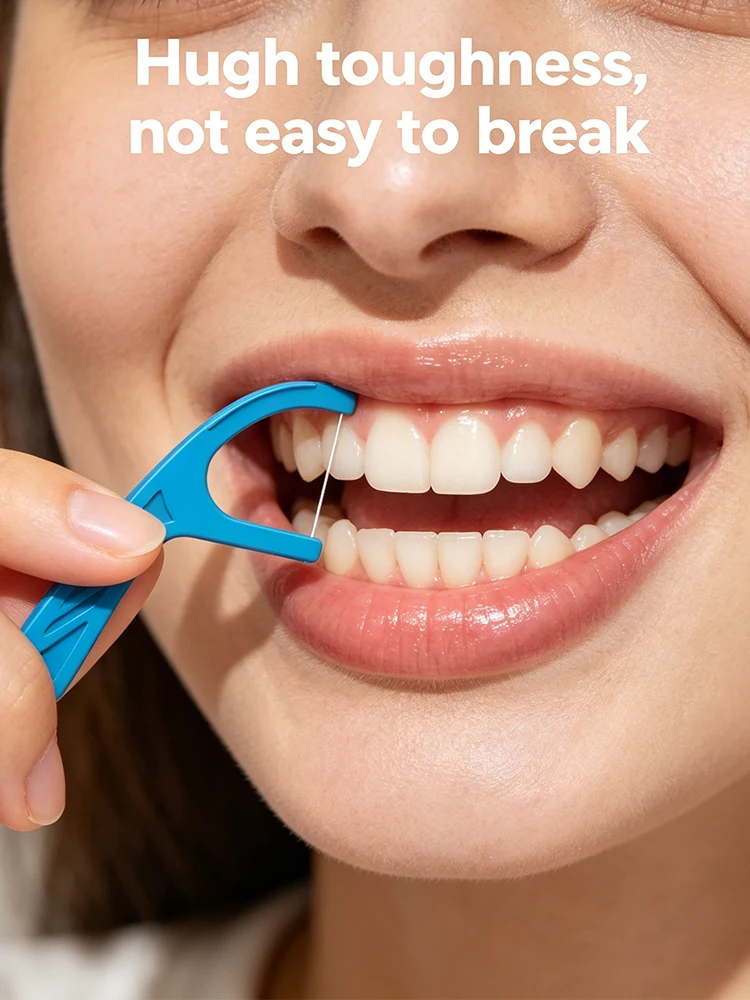 Palillos de hilo dental con menta y limpiador de lengua integrado - imagen 5