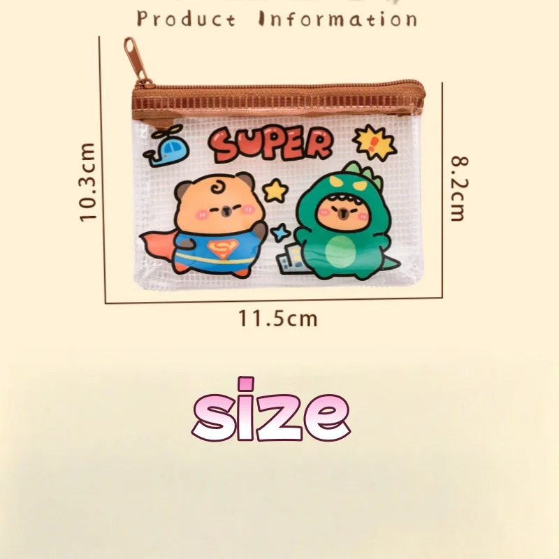 Monedero infantil impermeable de PVC capibara, mini organizador - imagen 3
