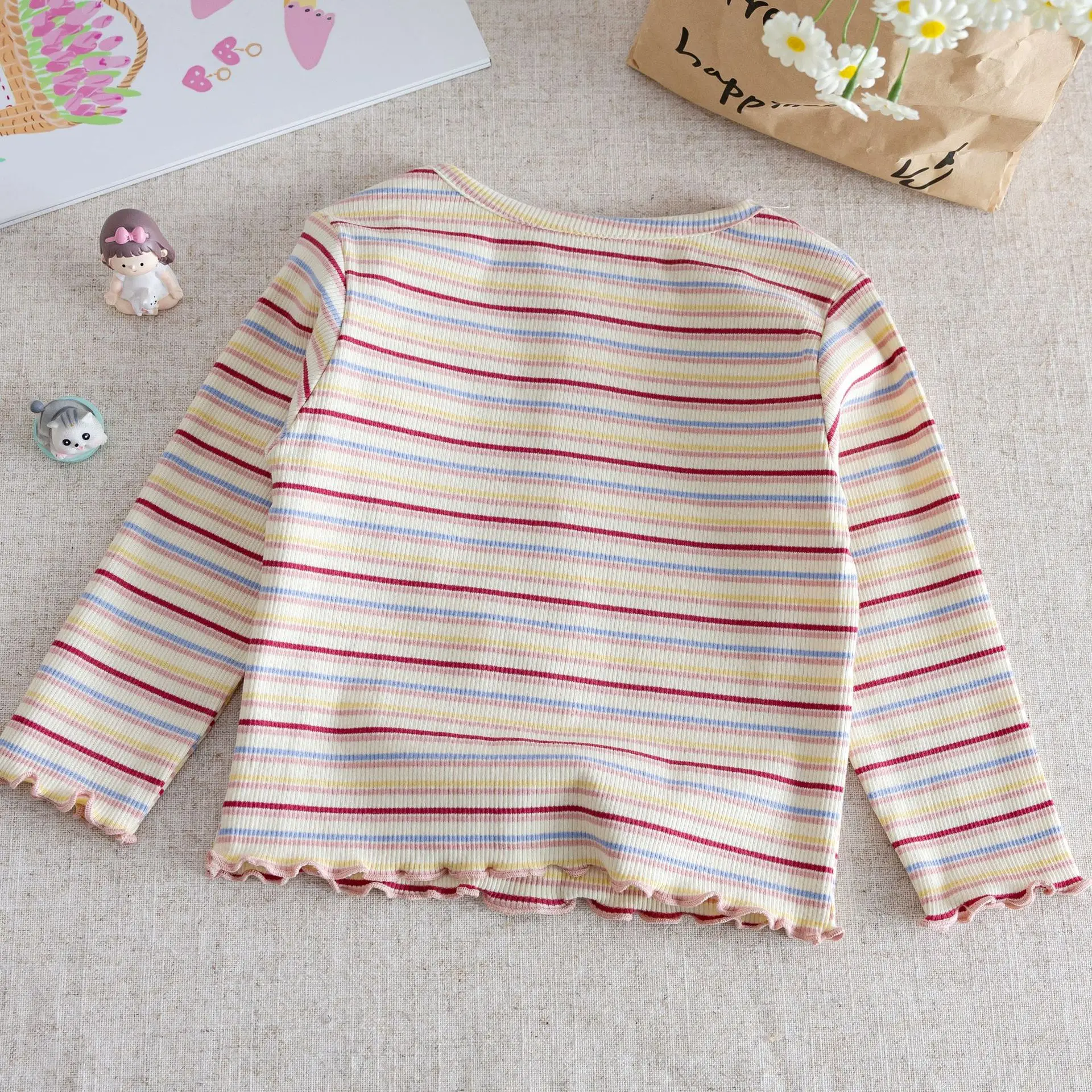 Camiseta de manga larga para niña conejito de otoño, suave - imagen 5