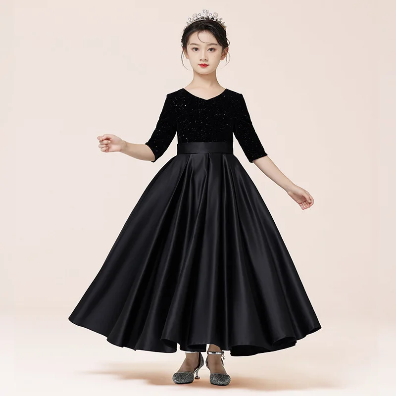 Vestido de princesa para niños – Traje de competición de piano 2024 - imagen 4