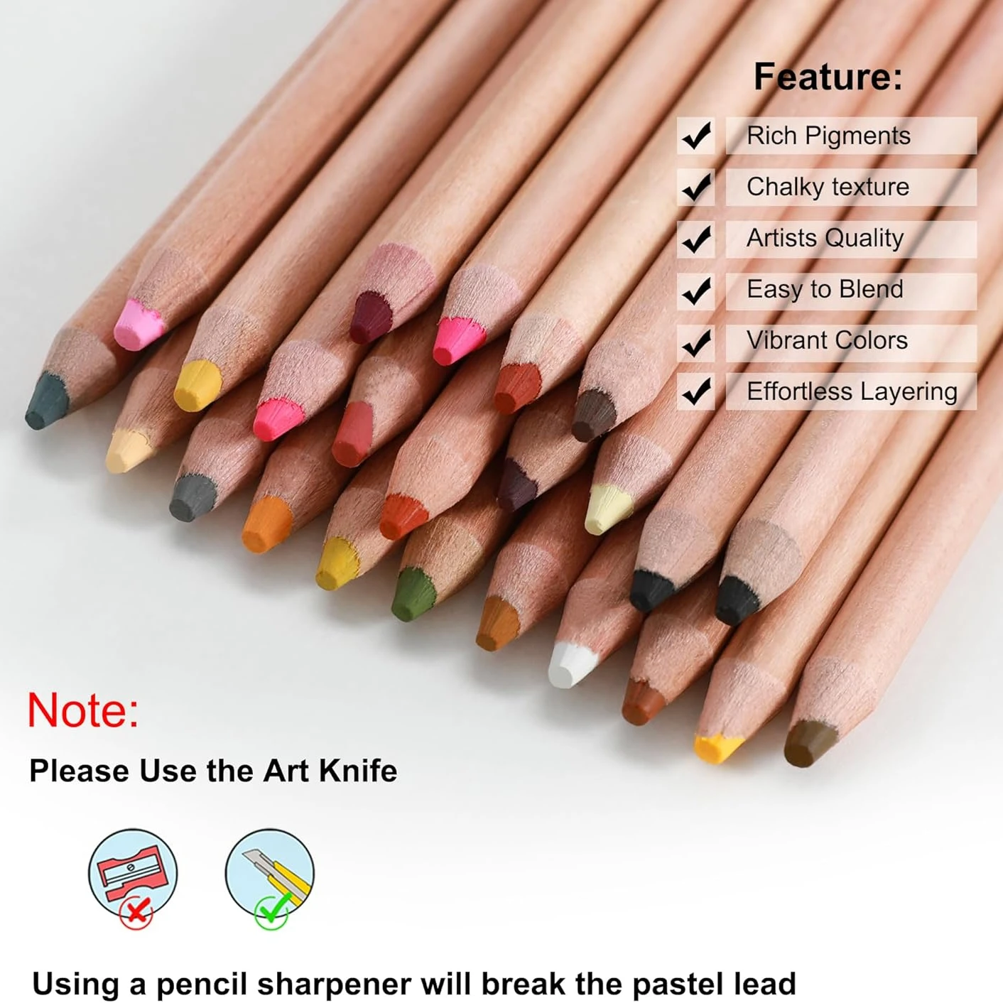 Lápices de tiza pastel KALOUR Pro para bocetos y sombreado - imagen 2