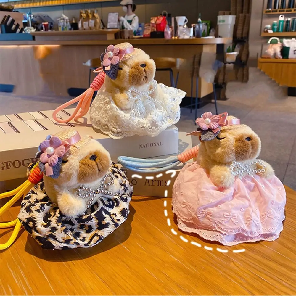 Peluche capibara de algodón con falda estampado leopardo - imagen 3