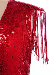 Vestido de fiesta con purpurina para niña, estilo jazz con lentejuelas