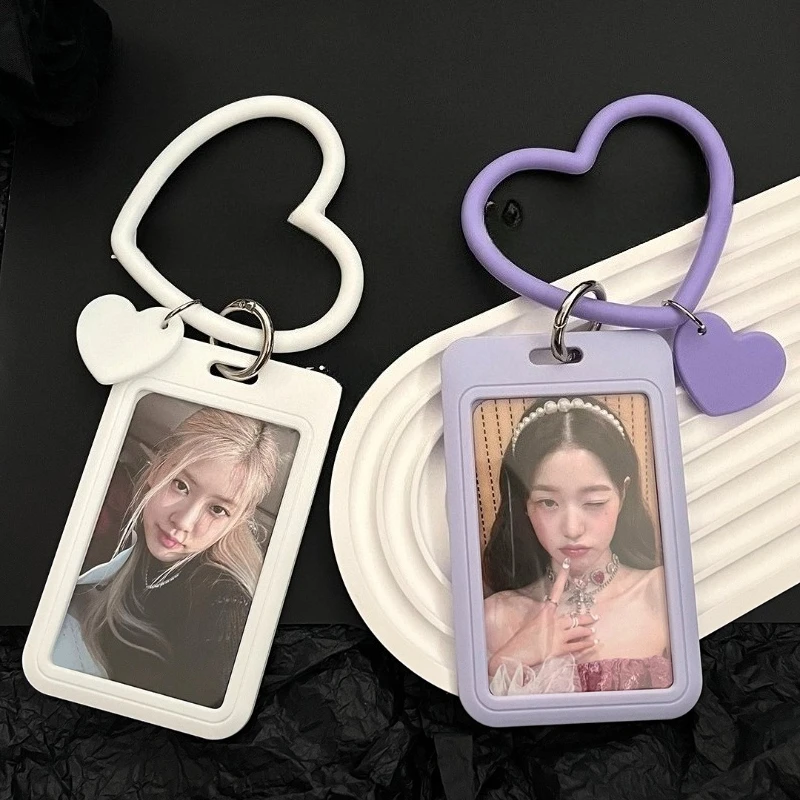 Tarjetero con llavero para niños estilo K-pop con fotos