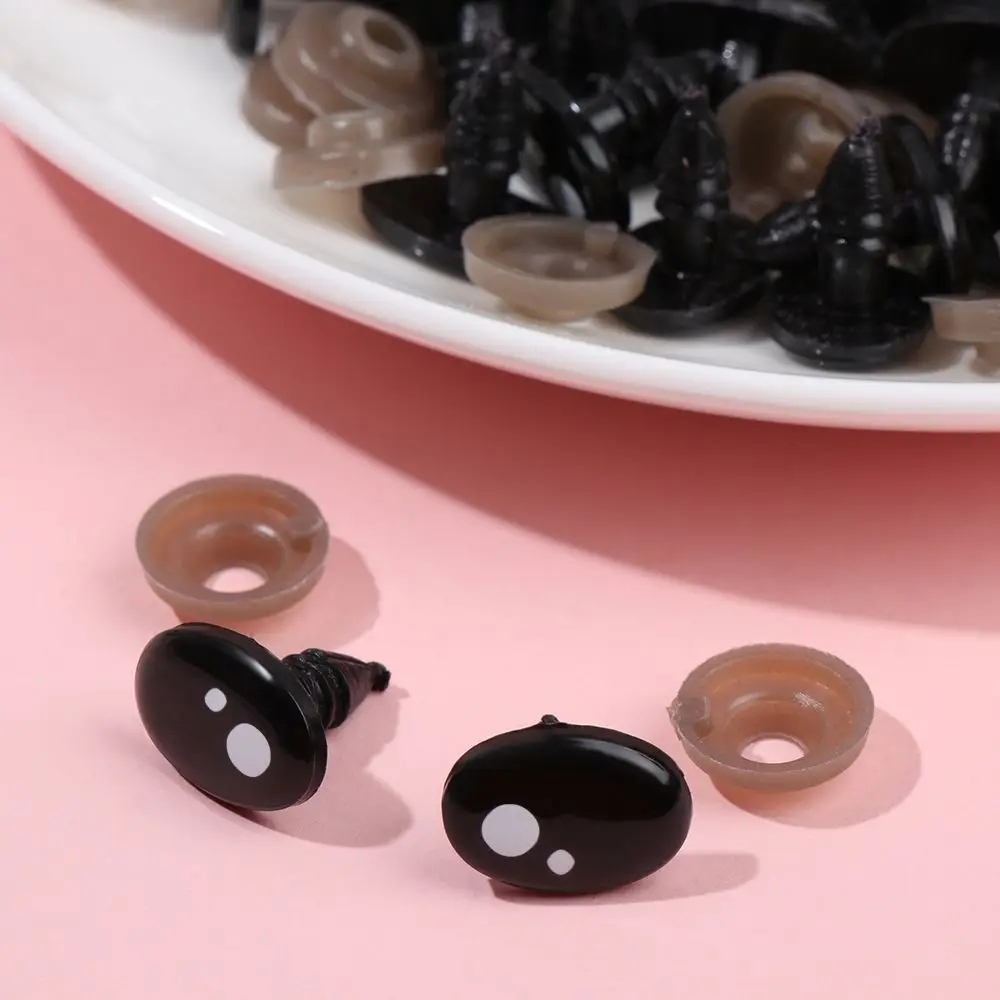Ojos de seguridad ovalados negros para muñecas amigurumi - imagen 5