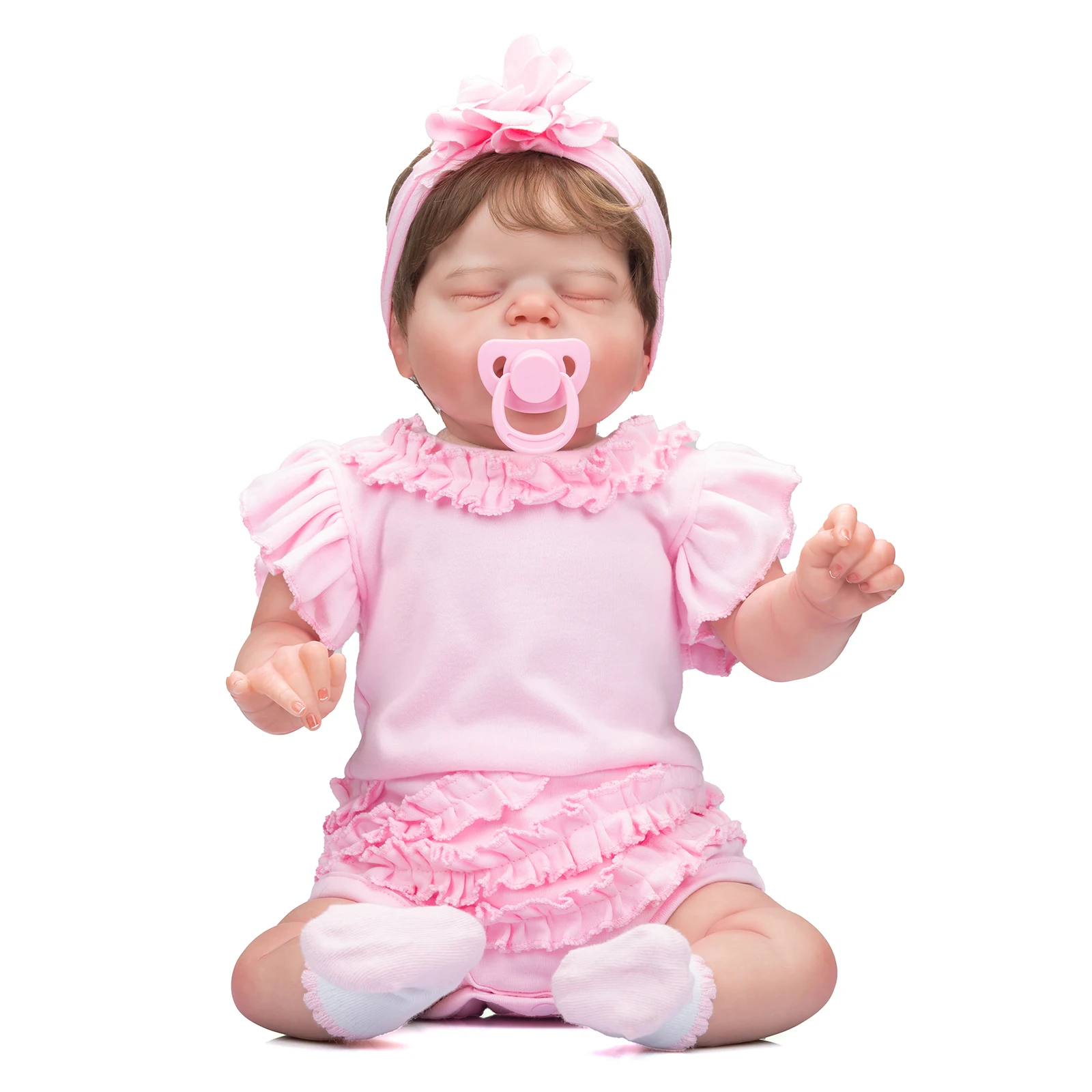 Muñeca realista de recién nacido – 55 cm con piel suave 3D - imagen 4
