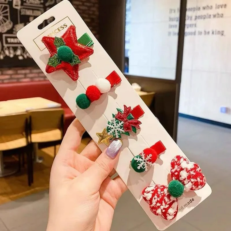 Pinzas para cabello niños – Pack navideño con reno - imagen 5
