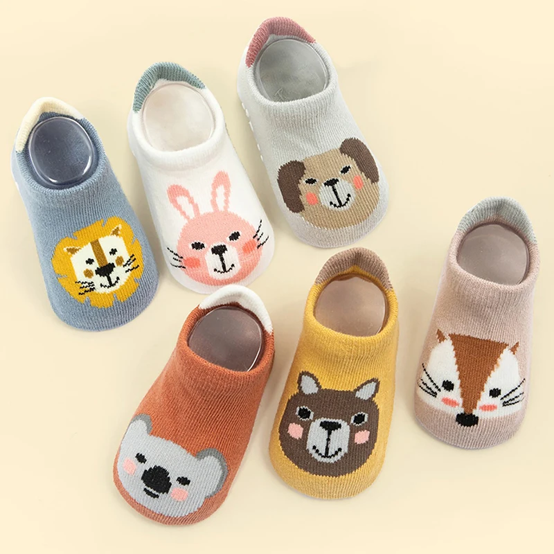 Calcetines antideslizantes de algodón para bebés con dibujos - imagen 5