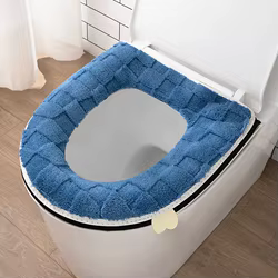 Cojín asiento inodoro acolchado a cuadros con cremallera
