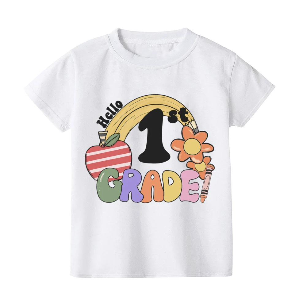 Camiseta escolar Hello First Grade para niños y niñas – Regreso al cole - imagen 3