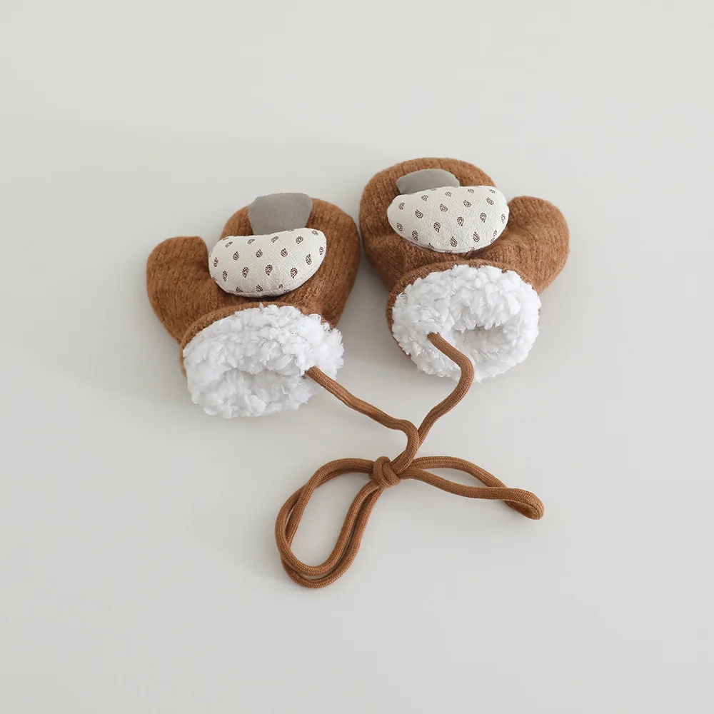 Guantes de invierno para bebé con forro cálido y dibujo infantil - imagen 4
