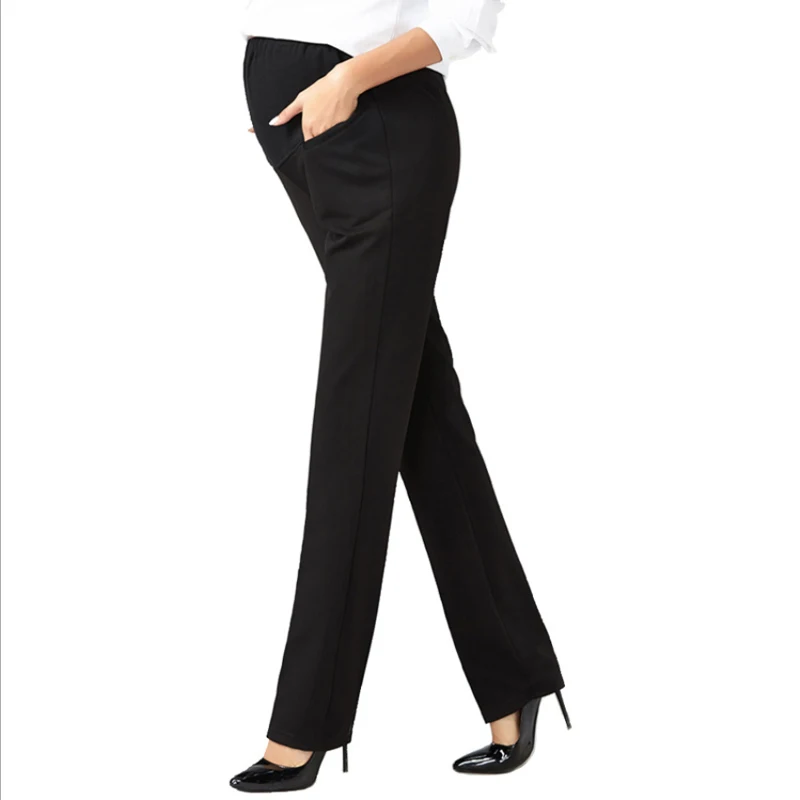 Pantalones premamá de cintura alta elástica para embarazo - imagen 4