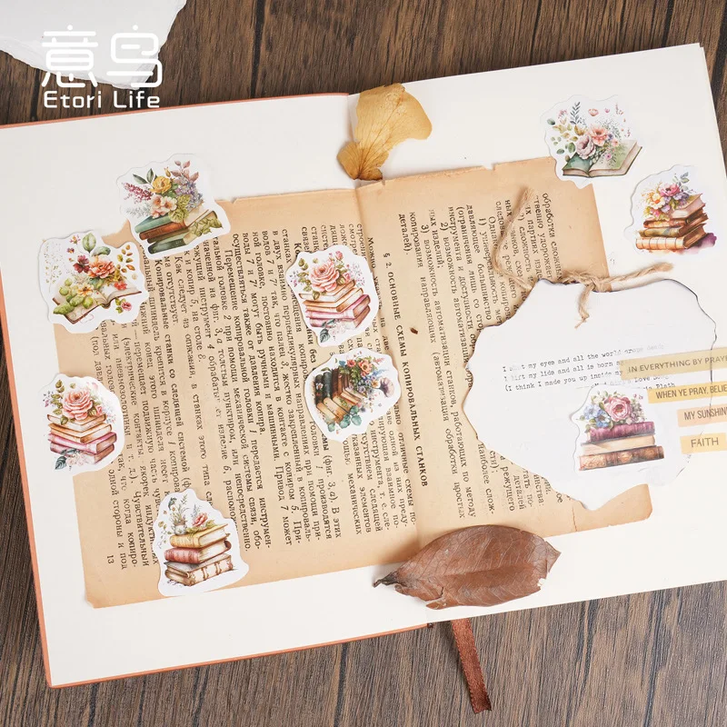 Pegatinas infantiles para diario y agenda con flores, libros - imagen 5