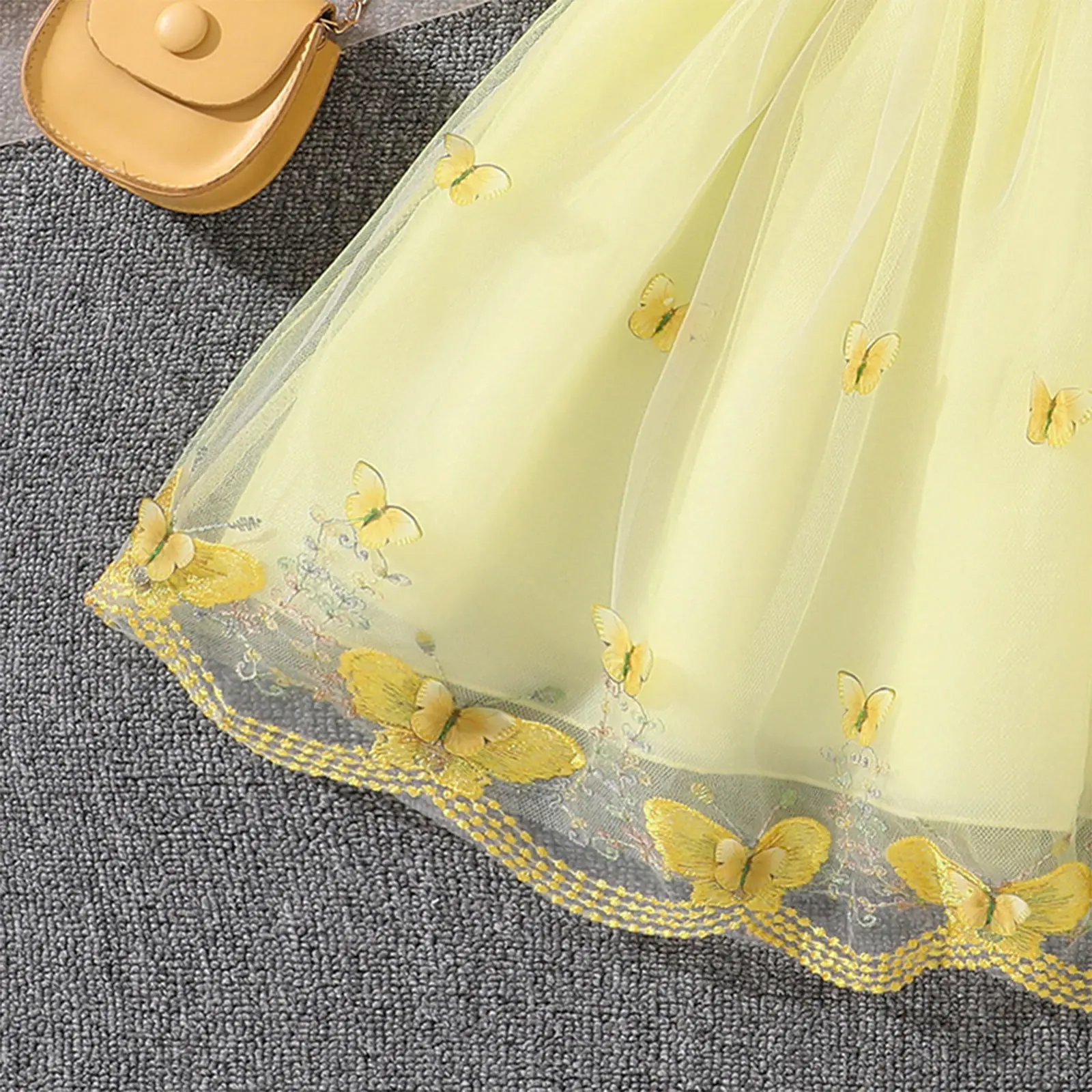 Vestido princesa niña floral sin mangas, tul con volantes - imagen 4