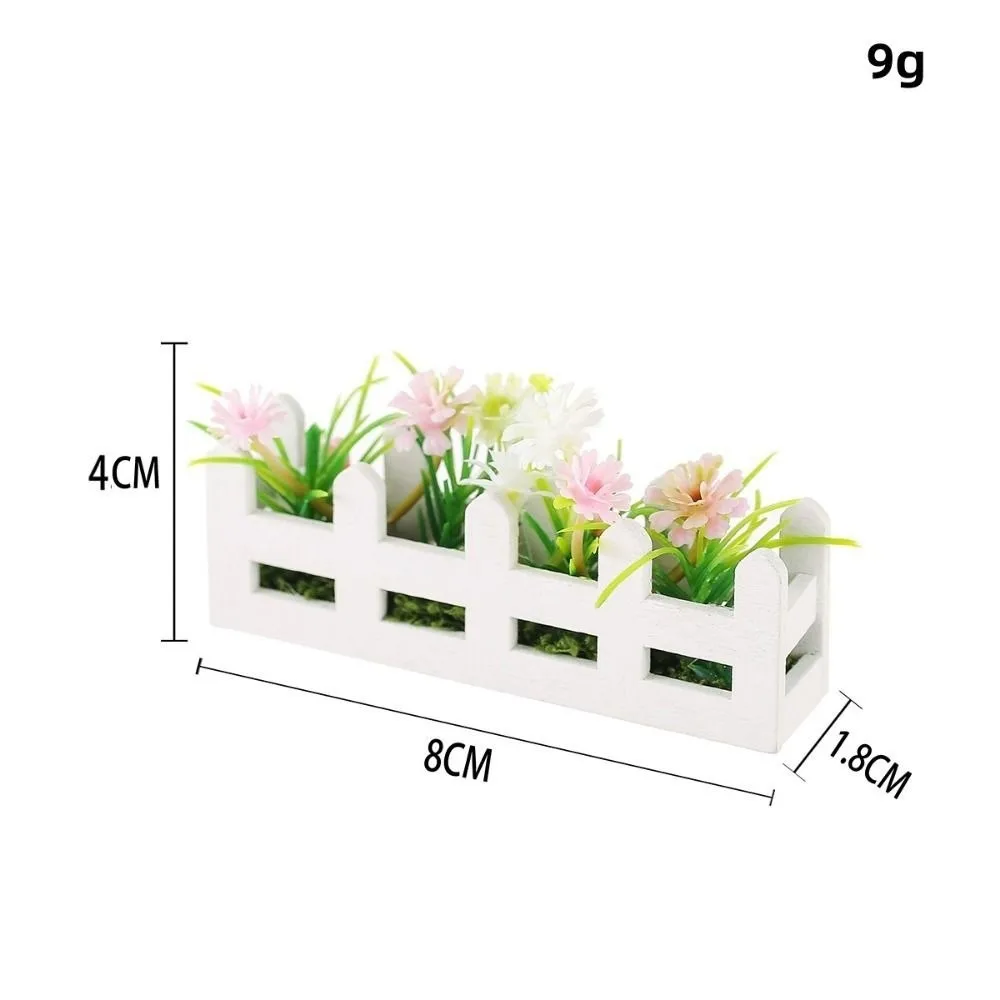 Casa de muñecas con jardín y valla de flores artificiales realistas - imagen 2