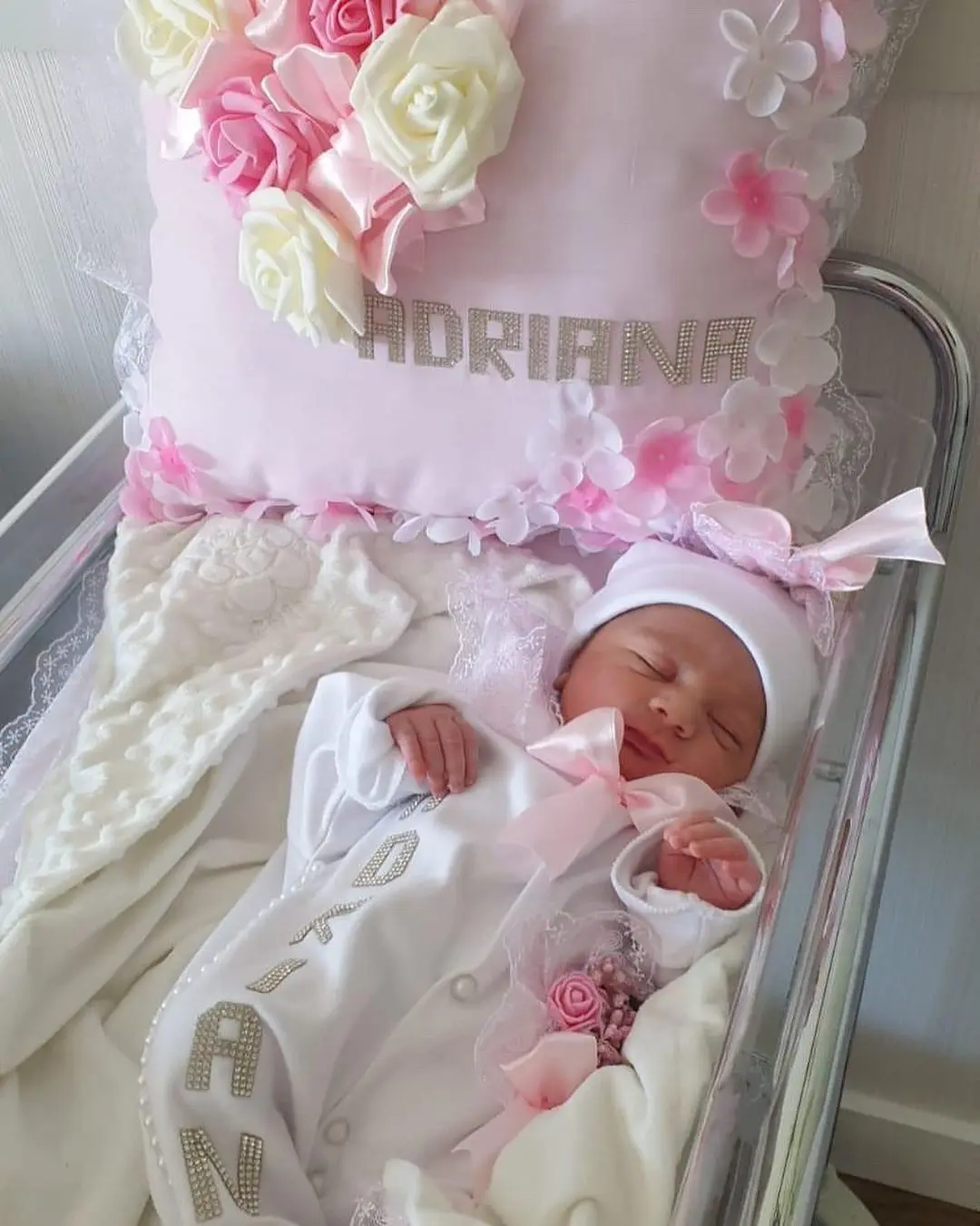 Dollbling mono de algodón para bebé con strass rosa y corona infantil