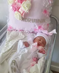 Dollbling mono de algodón para bebé con strass rosa y corona infantil