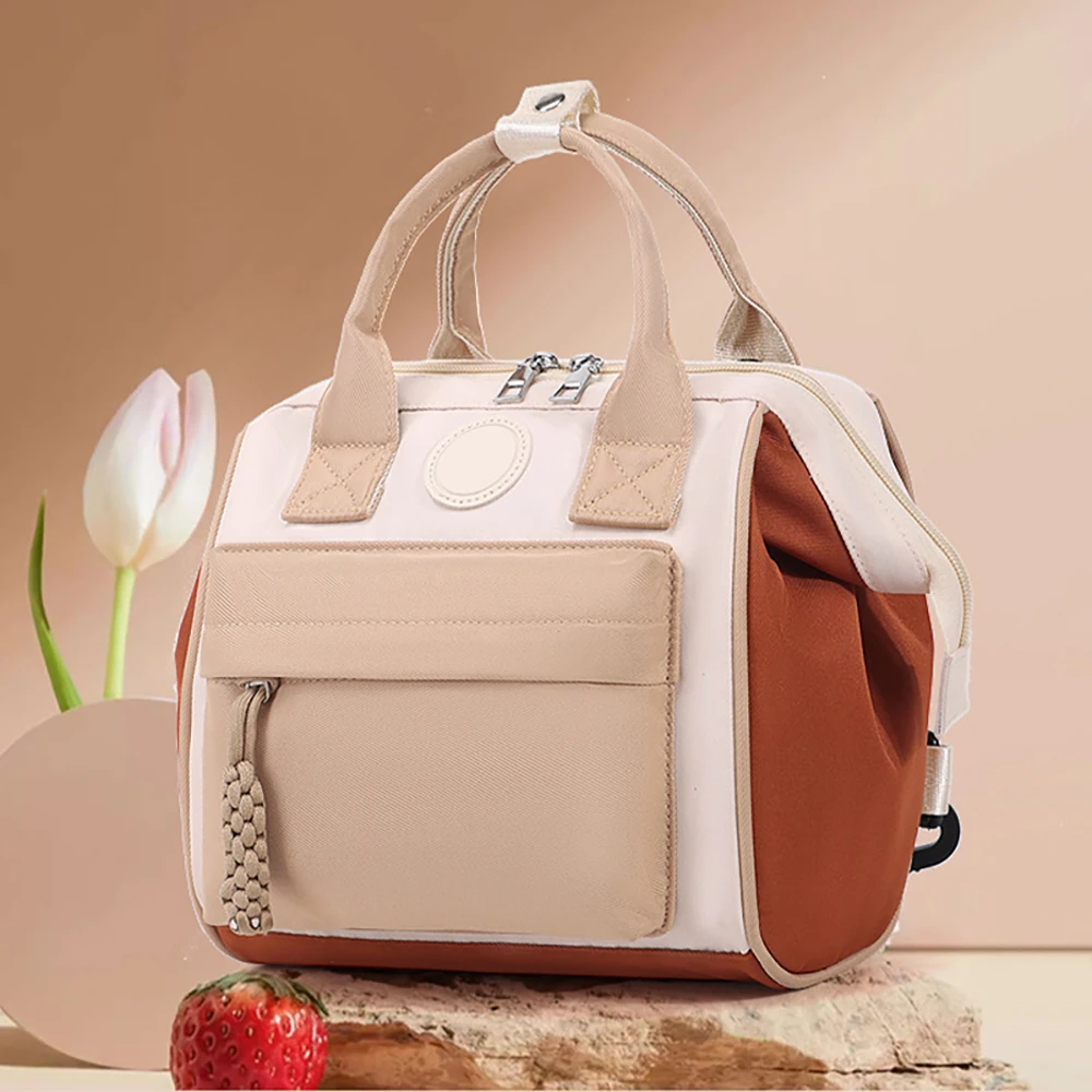 Bolsa de pañales piel beige, seca y húmeda, plegable - imagen 5