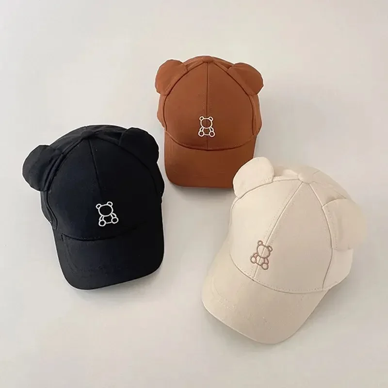 Gorra bebé oso de dibujos animados con visera solar ajustable - imagen 3