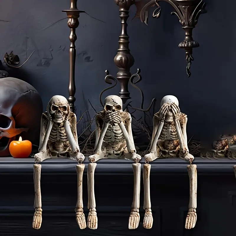 Escultura decorativa de resina con calavera fantasma para Halloween - imagen 5