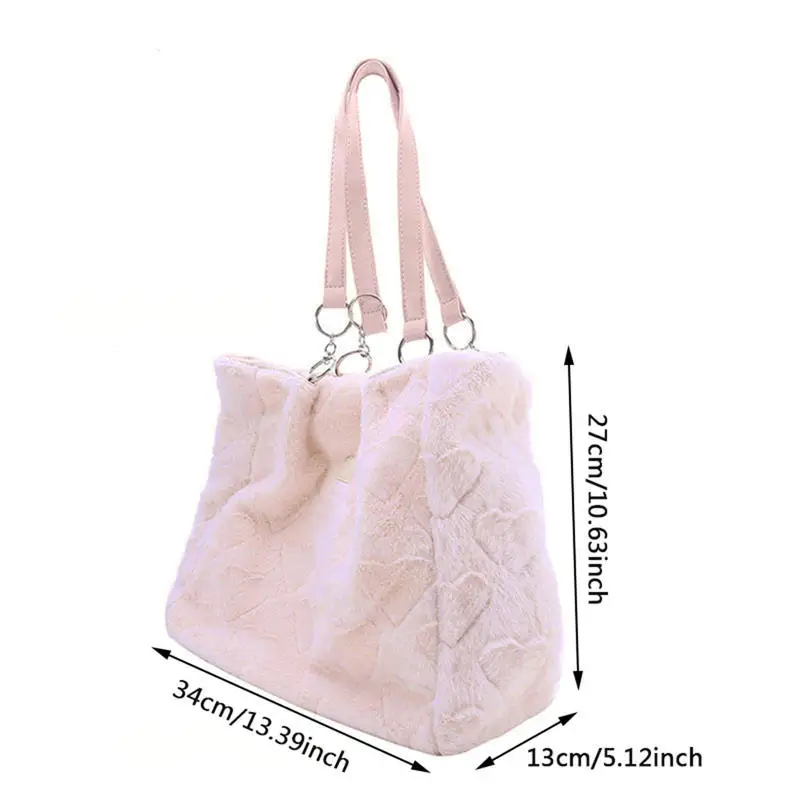 Bolso de hombro de felpa estilo casual