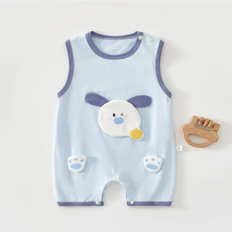 Mono de bebé sin mangas de jersey de verano con dibujos animados - imagen 5