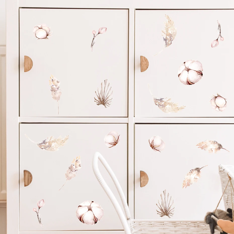 Pegatinas decorativas bohemias de hojas secas para cuarto infantil - imagen 4
