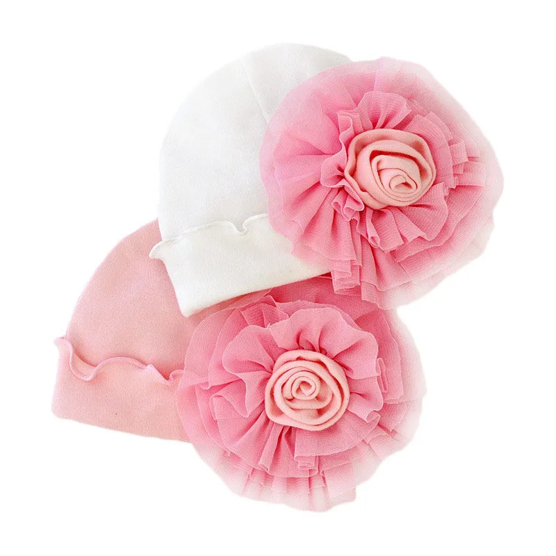 Gorro bebé recién nacido de algodón suave estilo princesa