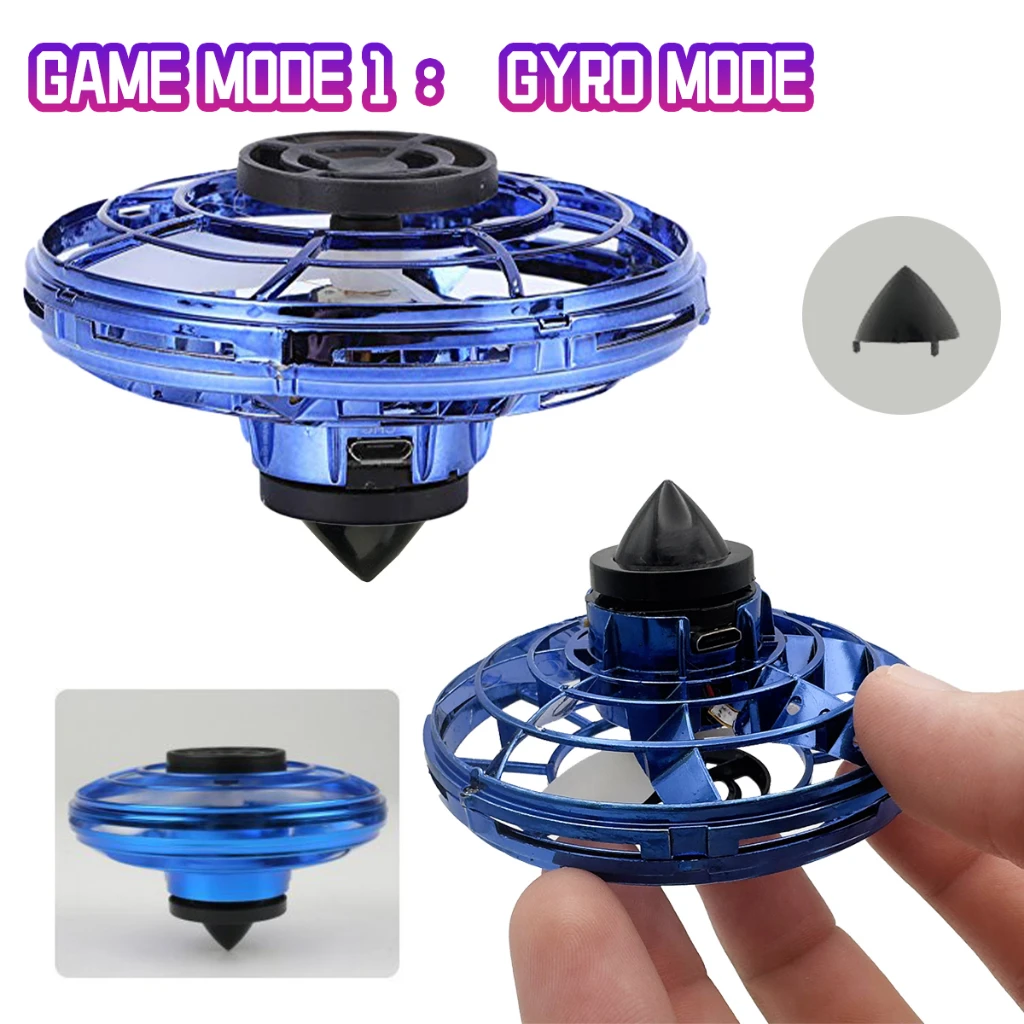 Mini dron de juguete LED OVNI con giro y vuelo para regalo - imagen 2