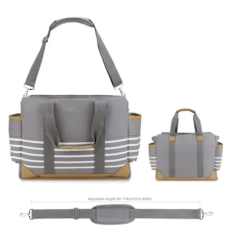 Bolso de maternidad lona para cochecito con gancho, hombro espacioso - imagen 3