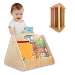 Estantería infantil Montessori de madera de doble cara