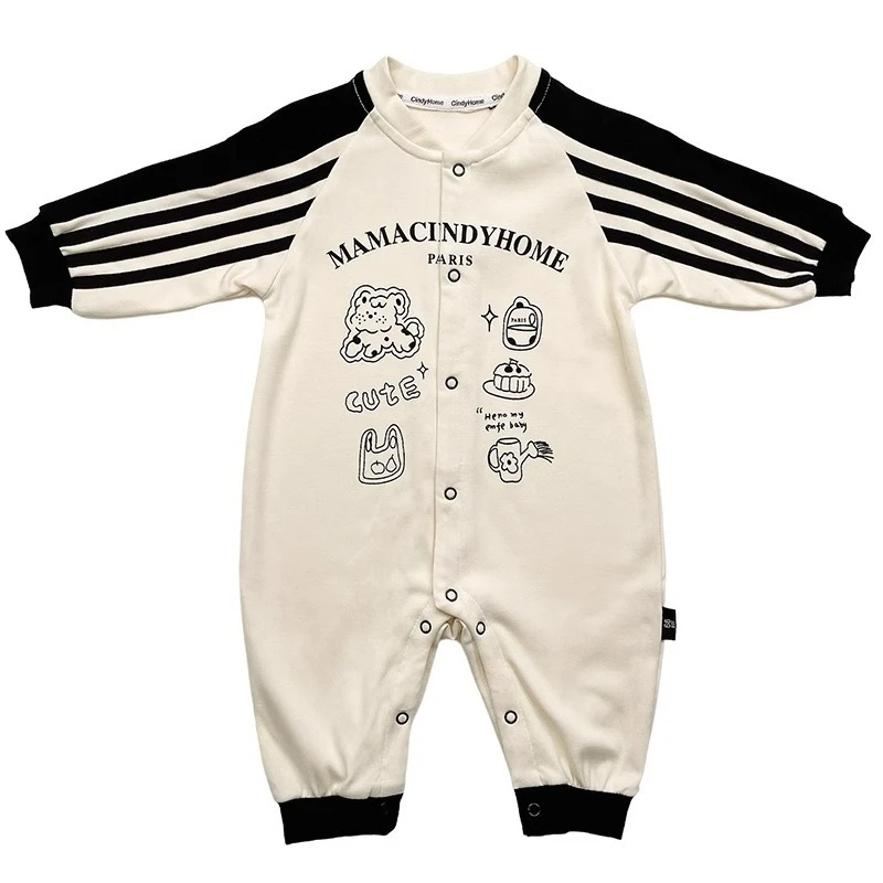 Mono unisex de bebé con estampado y rayas