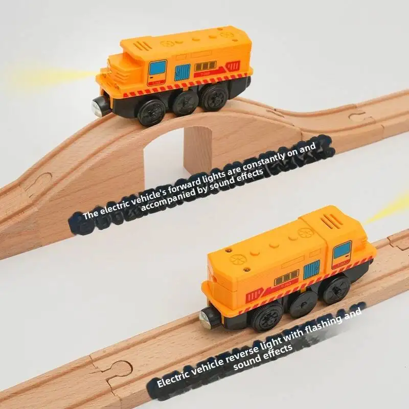 Tren eléctrico T263 de juguete con vías de madera magnético - imagen 3