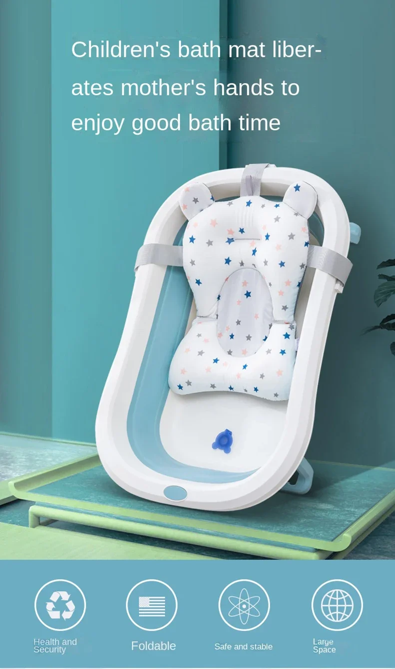 Almohadilla suave acolchonada para bebé en bañera