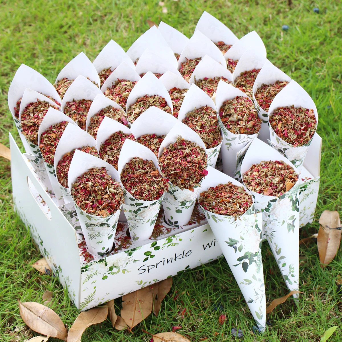 Soporte de conos confeti para boda bandeja papel fiesta