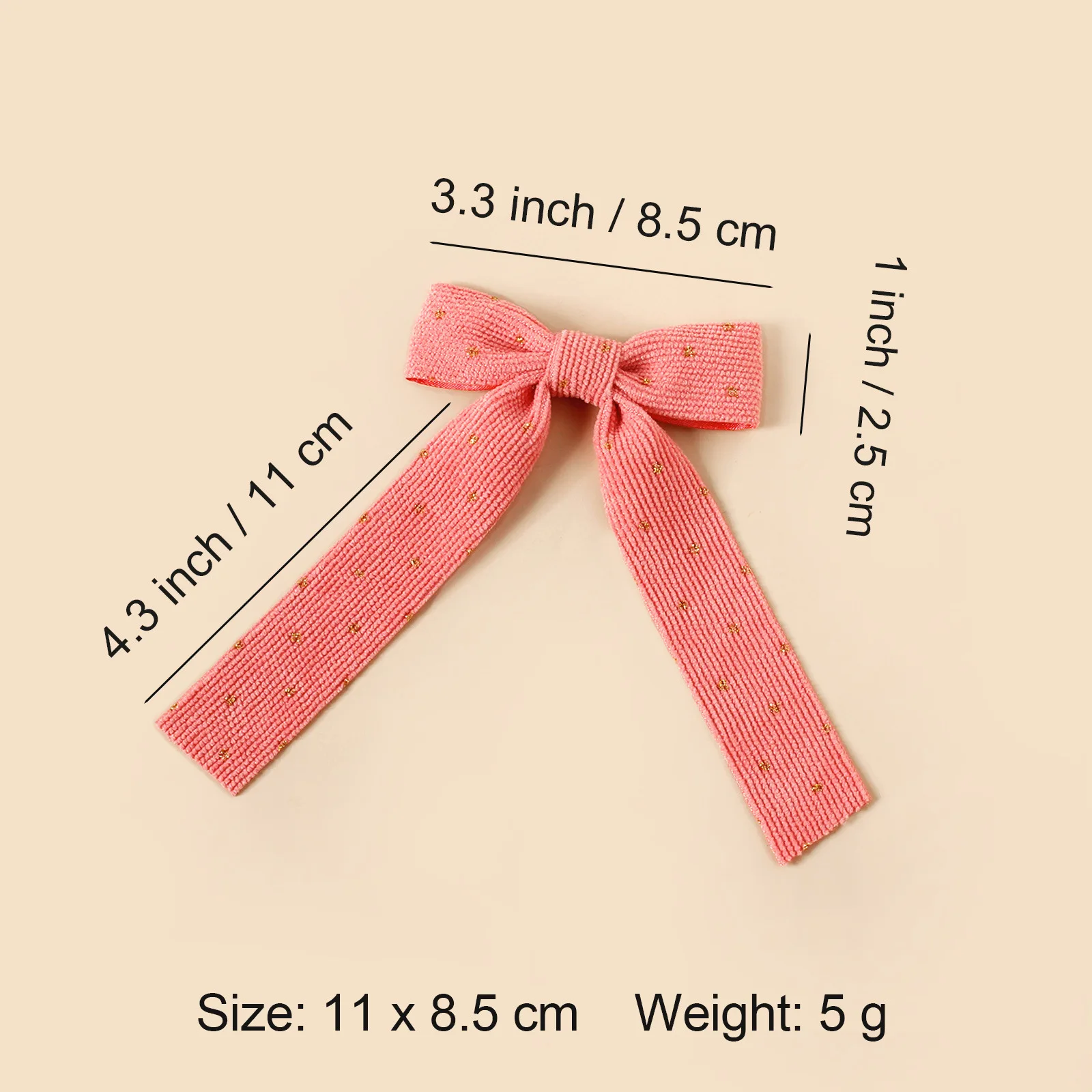 Pinza pelo niña pico de pato con lazo grande estilo princesa