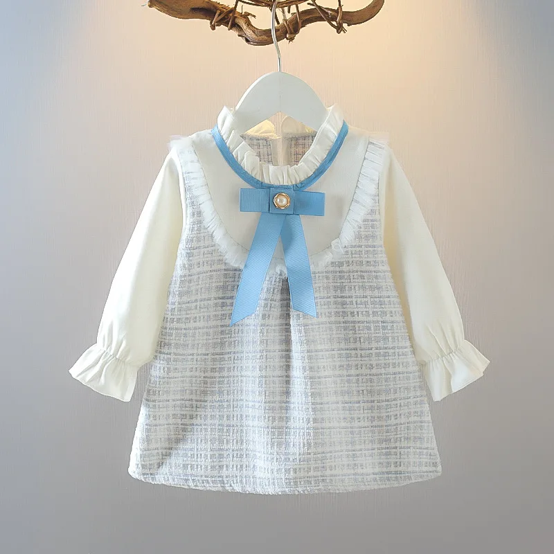 Vestido niña de princesa de manga larga con lazo de malla - imagen 3