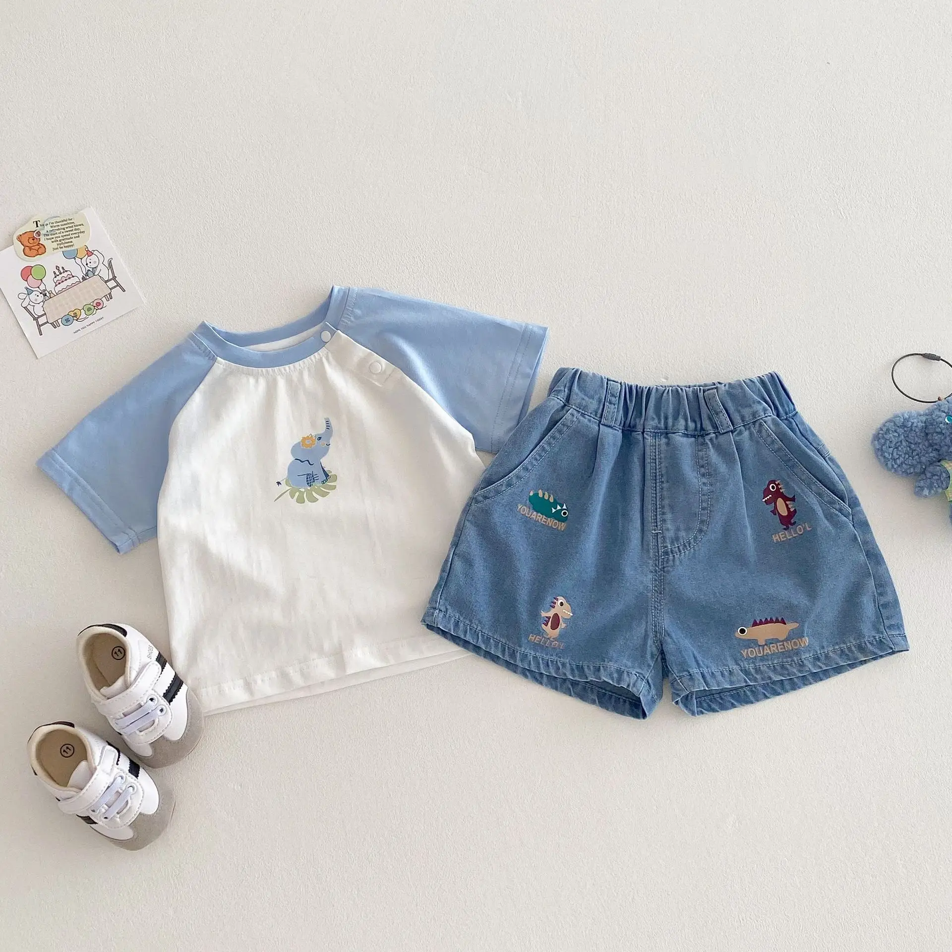 MILANCEL Shorts Vacleros Niño Dinosaurios Bordados - imagen 3
