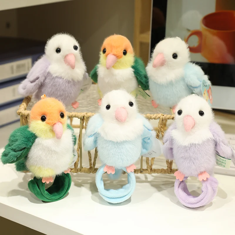 Peluche de loro verde suave con llavero, estilo tierno - imagen 4