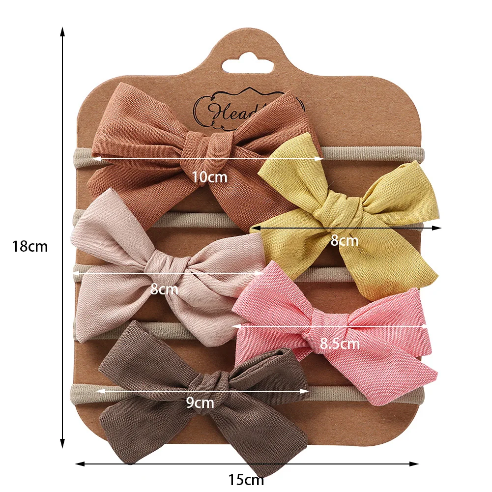 Diademas con lazo para bebé – Cintas de algodón con flores - imagen 2