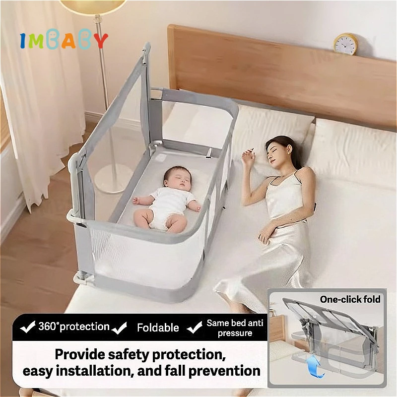 Barandilla plegable para cama de bebé IMBABY – Protección anticaídas - imagen 2
