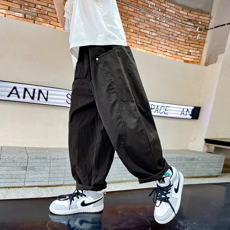 Pantalones de chándal ligeros para el verano con bolsillos infantiles - imagen 5