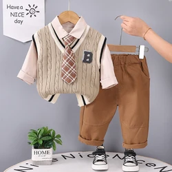 Conjunto bebé algodón primavera: camiseta, pantalón y chaleco
