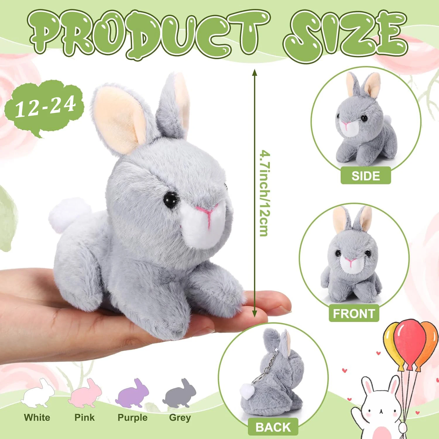 Muñeco peluche conejito de Pascua para regalar a niños - imagen 5