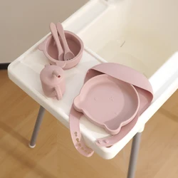 Set alimentación silicona bebé con babero oso