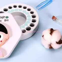 Caja de madera para dientes de leche ilustrados infantiles