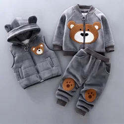 Conjunto infantil otoño-invierno sudadera con capucha y chaleco cálido